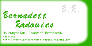 bernadett radovics business card